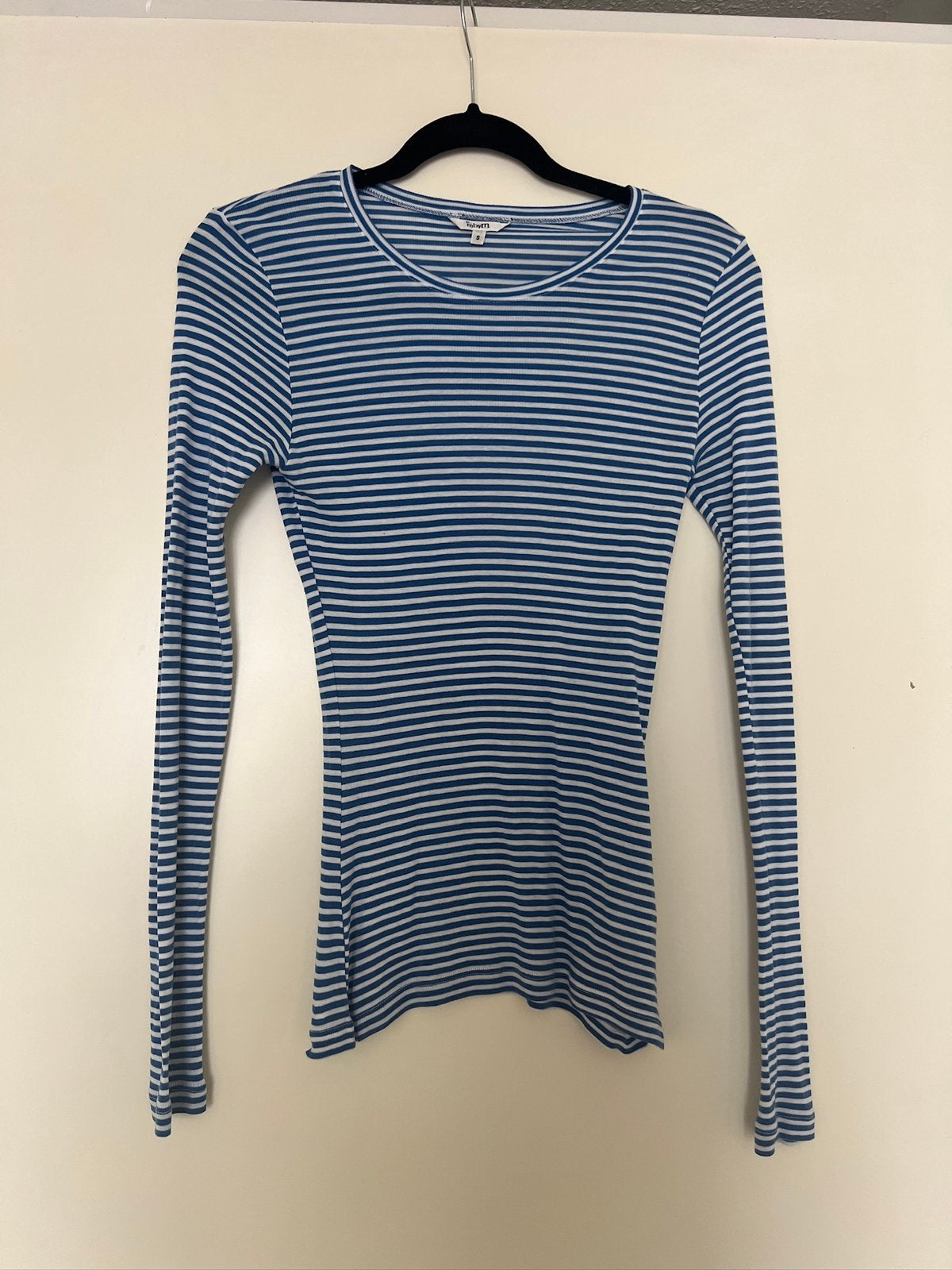 Blauw-wit gestreept t-shirt - MbyM - maat S, Blauw, Ophalen of Verzenden, Zo goed als nieuw, Lange mouw