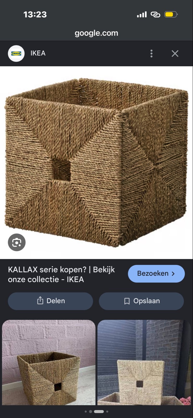 4 rieten manden voor IKEA Kallax kast, Ophalen, Gebruikt, Overige materialen