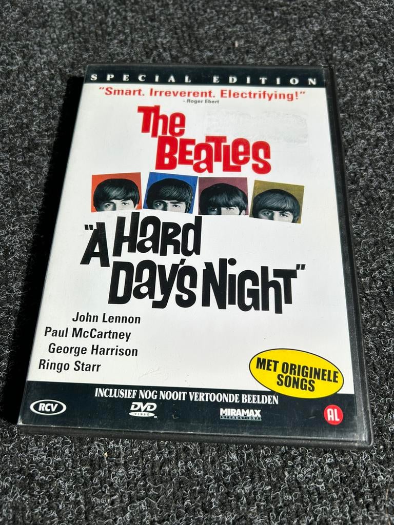 The beatles “a hard day’s night” op dvd 1964, 1960 tot 1980, Gebruikt, Alle leeftijden, Ophalen of Verzenden