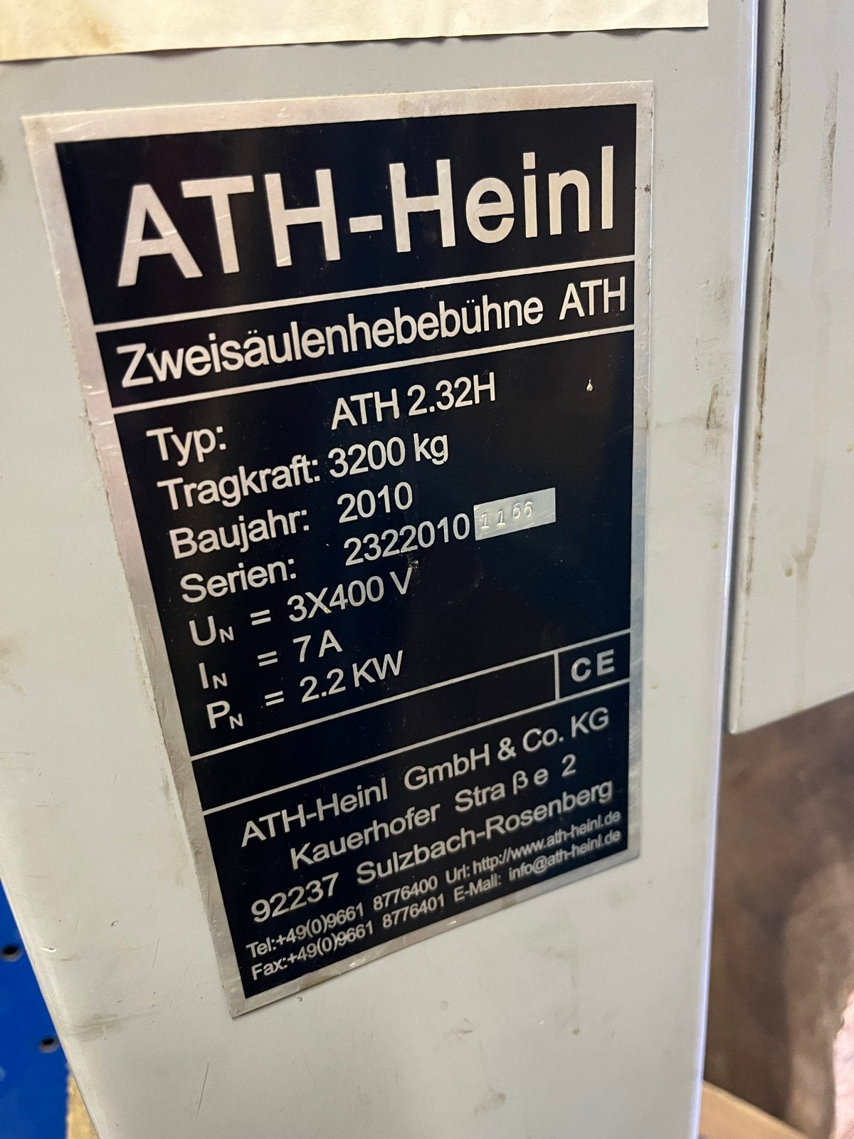 ATH-Heinl 2- koloms hefbrug ATH 2.32H (2010) garage brug ️, Ophalen, Gebruikt