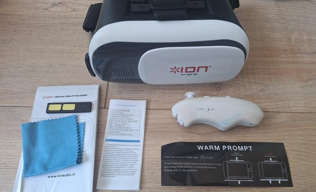 ION VR 360 3D Virtual Reality Bril met Controller, Spelcomputers en Games, Virtual Reality, Zo goed als nieuw, Telefoon, VR-bril