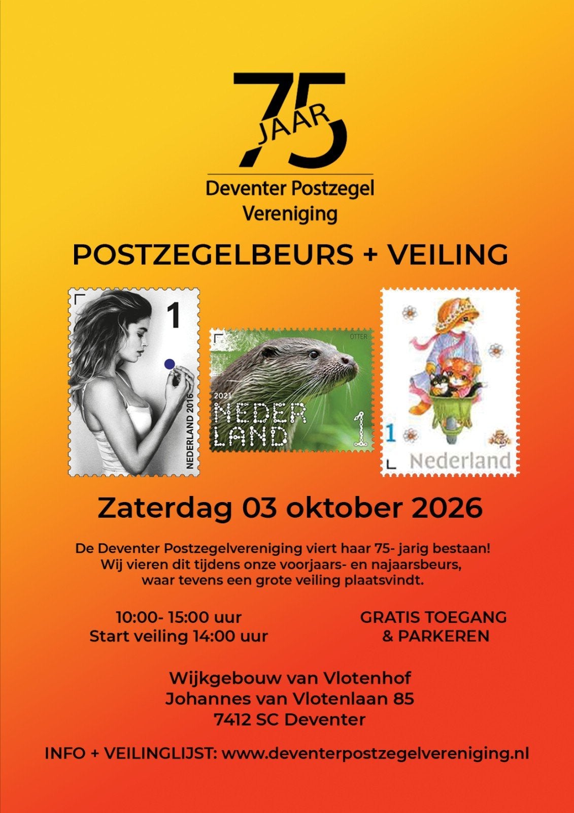 postzegelbeurs en veiling Deventer 03-10, Postzegels en Munten, Ophalen of Verzenden, Nederland