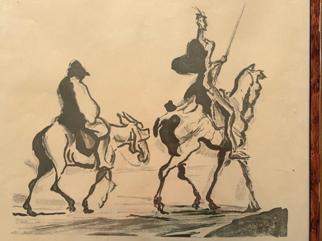 Daumier / Verkerke Don Quichote, Antiek en Kunst, Ophalen of Verzenden, 50 cm, 56 cm