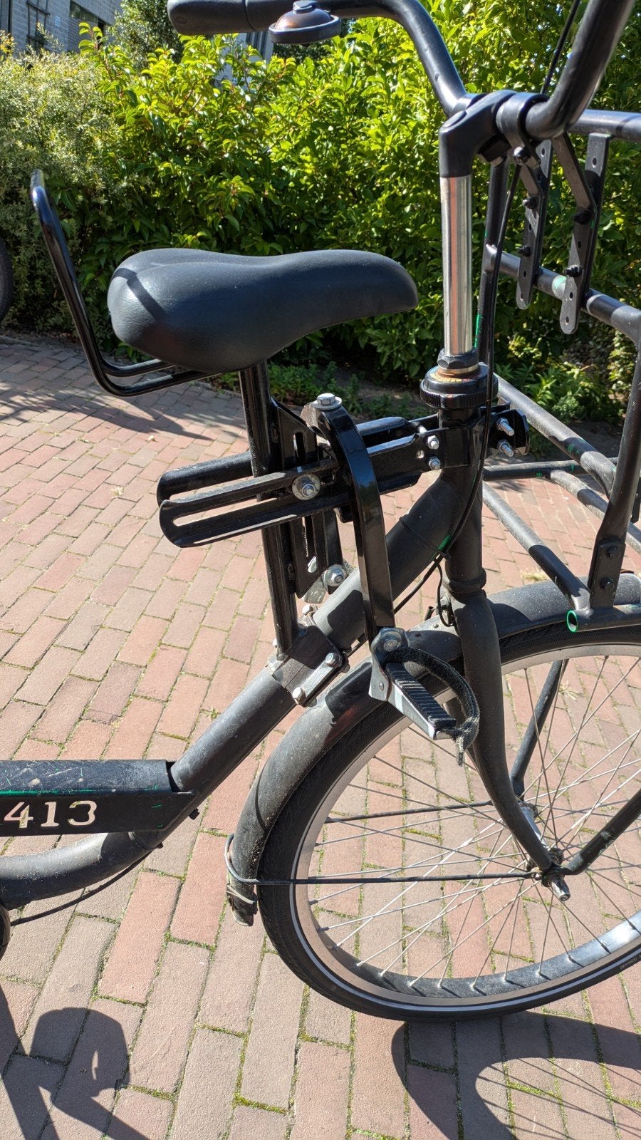 Zadel Op Stang Model 4 Damesfiets Oversized Stang, Ophalen, Voetsteuntjes, 22 t/m 36 kg, Voorzitje