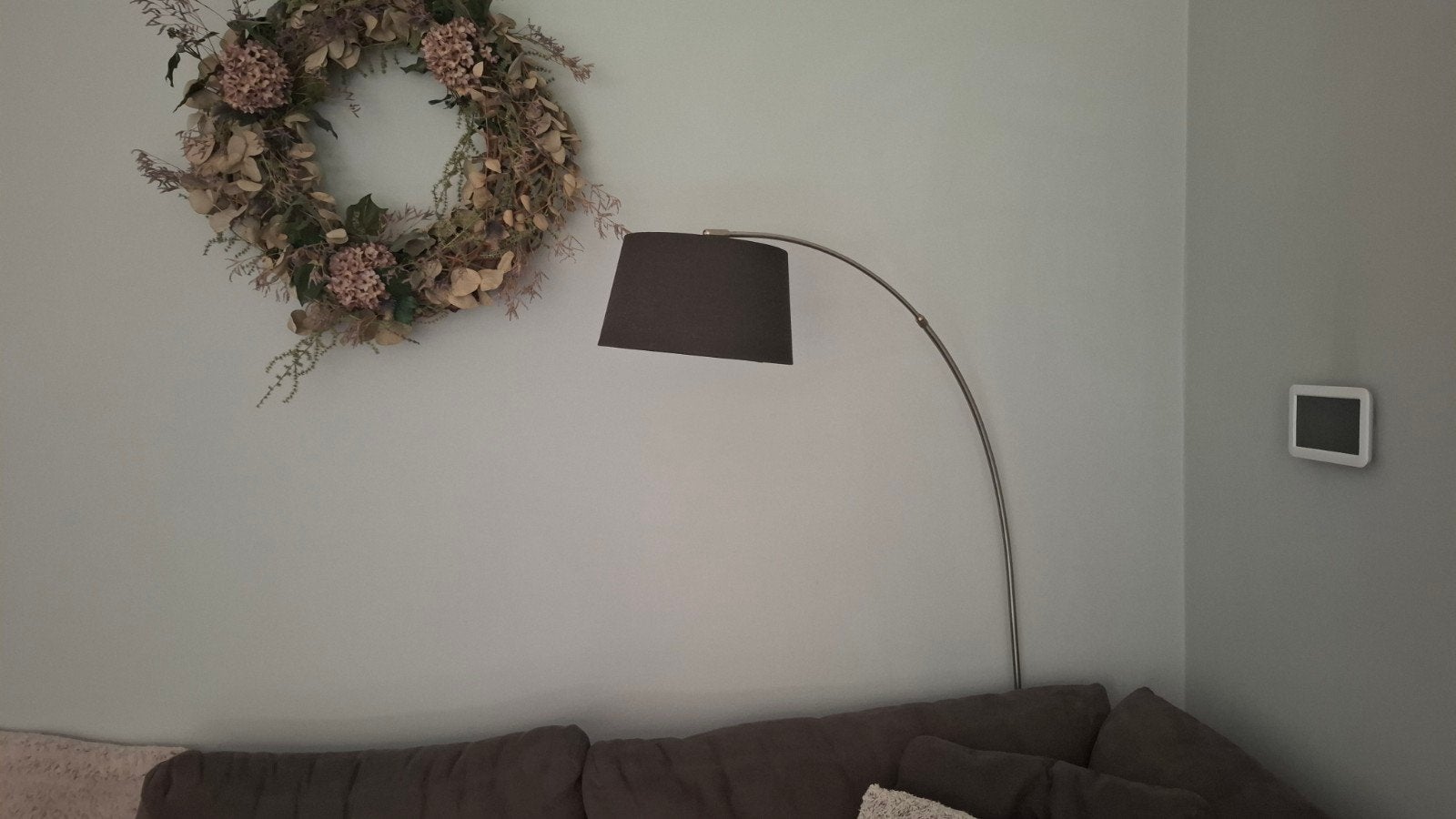 Staande boogvloerlamp met zwarte kap, Ophalen, Zo goed als nieuw, 150 tot 200 cm