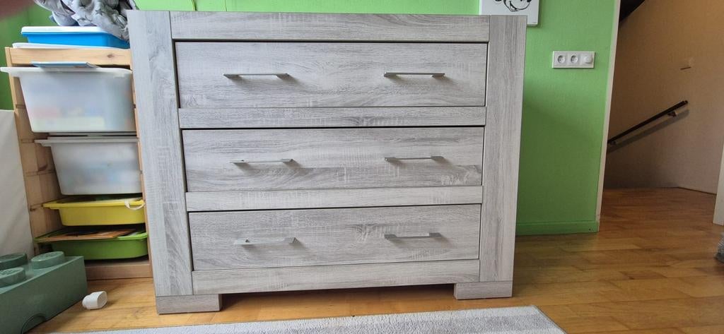 Interbaby, Palermo Commode met 3 lades - Grijs Houtlook, Ophalen, Gebruikt, 50 tot 70 cm, 75 tot 100 cm