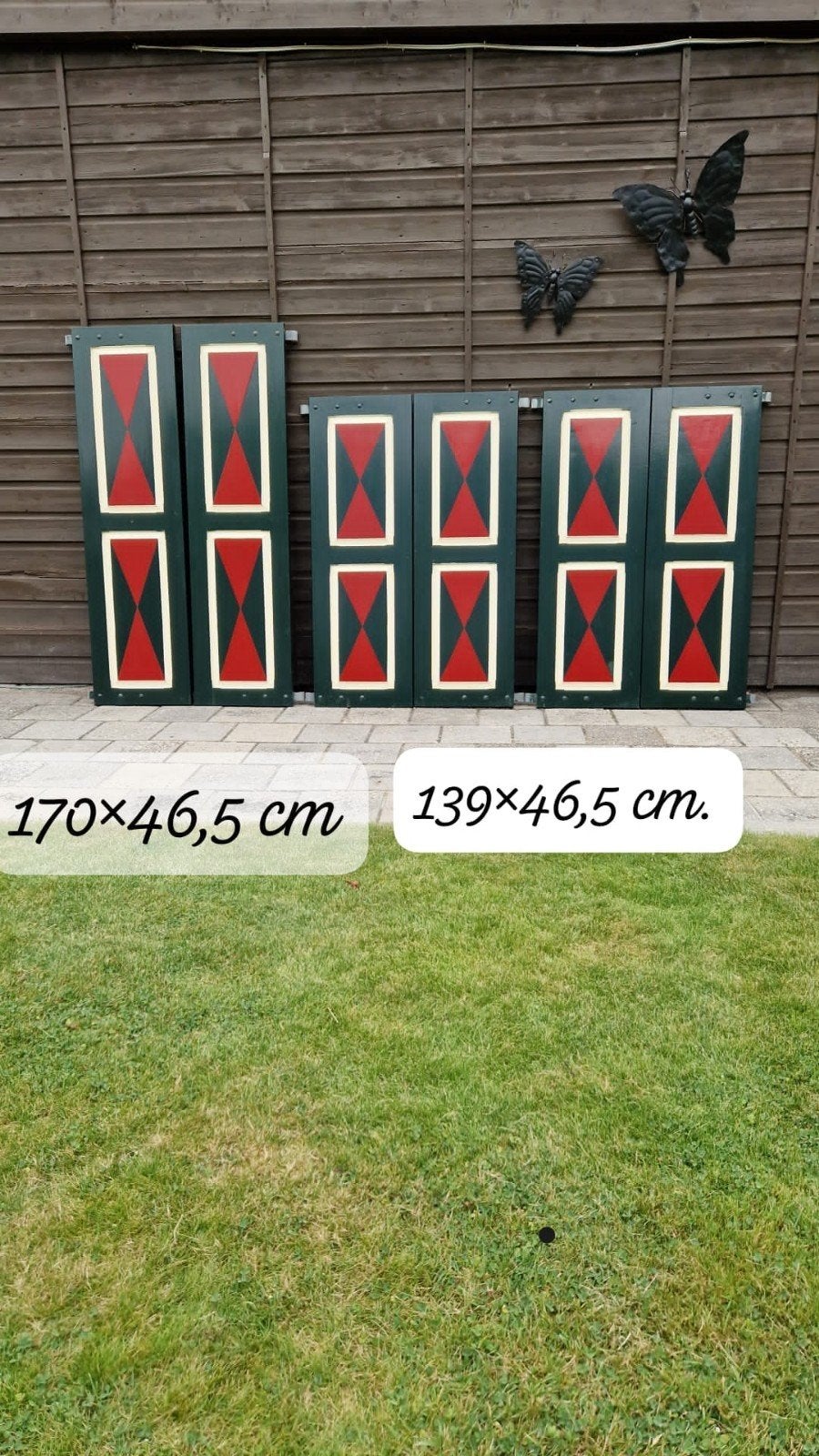 Set van 6 decoratieve luiken, groen/rood/wit, Ophalen, Gebruikt, Minder dan 80 cm, 215 cm of meer