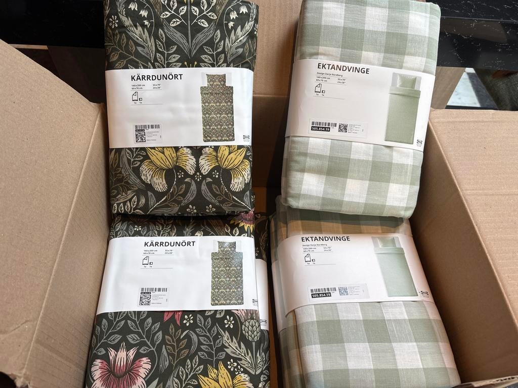 6 nieuwe IKEA dekbedden 140x200 - KÄRRDUNÖRT & EKTANDVINGE, Ophalen, Nieuw, Wit, Overige typen