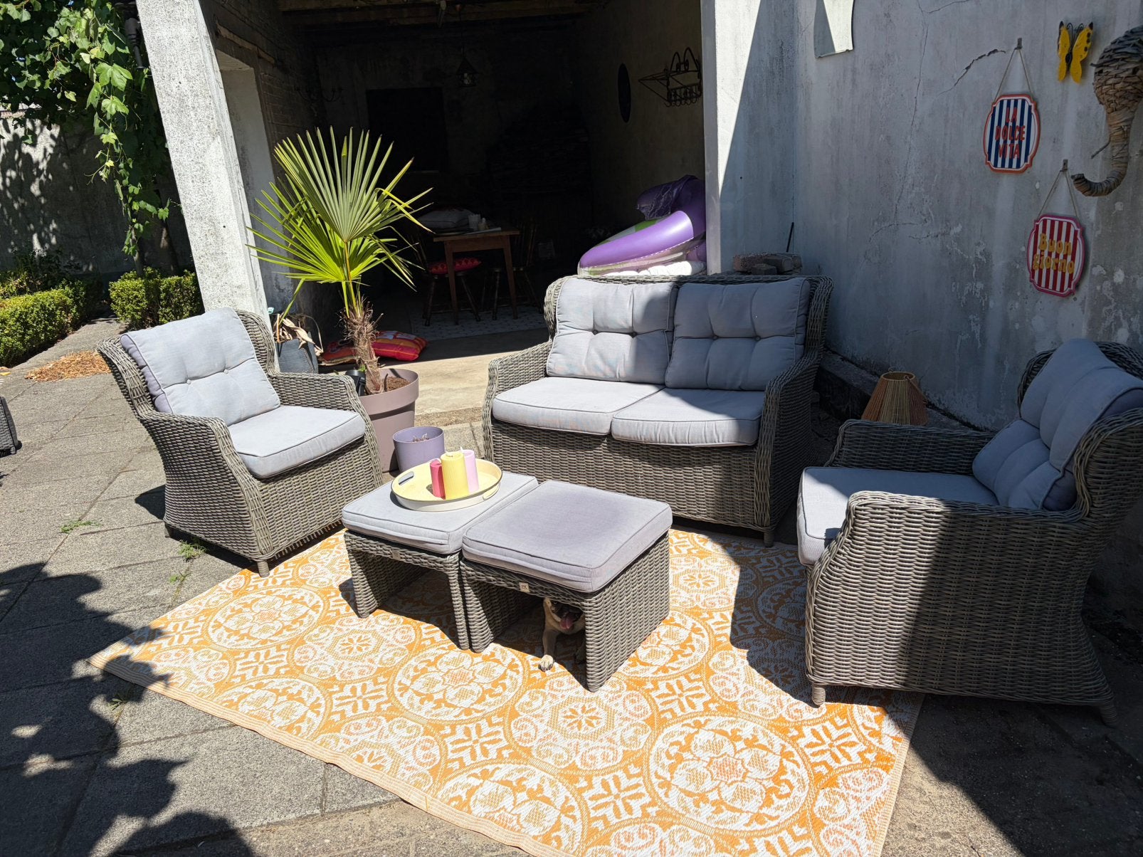 Loungeset PR design, Ophalen, Zo goed als nieuw, Wicker