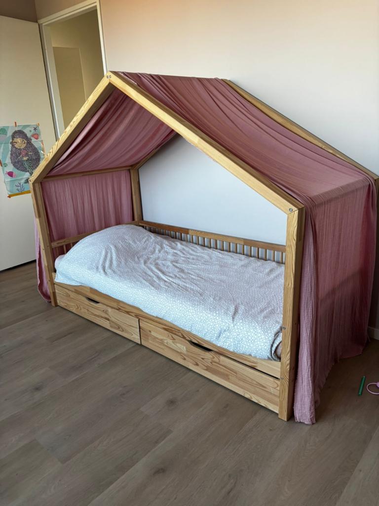 Petitte Puk bed met lattenbodem., Ophalen, 85 tot 100 cm, Zo goed als nieuw, Lattenbodem