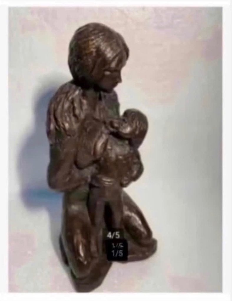 Design Beeld, moeder met kind, Polyresin, 25 cm, Ophalen of Verzenden