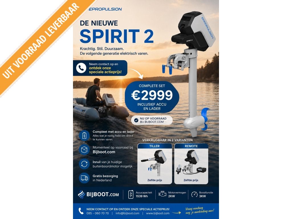 VOORJAARSDEALS! De nieuwe ePropulsion Spirit 2. Op voorraad!, Watersport en Boten, Buiten- en Binnenboordmotoren, Niet ingevuld
