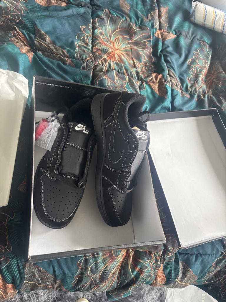 Nike Air Jordan 1 Low Travis Scott Black Phantom, Verzenden, Zo goed als nieuw, Zwart, Sneakers of Gympen