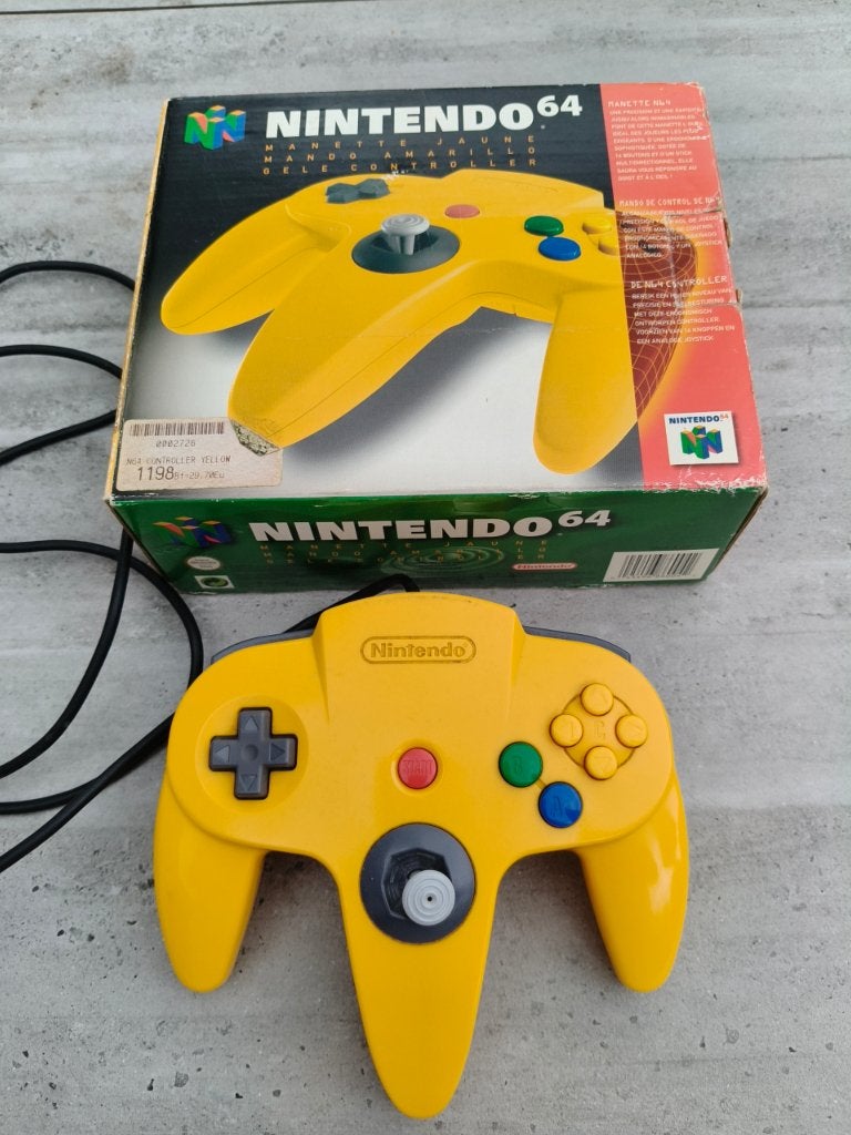 N64 Nintendo 64 Controller Yellow met originele doos, Ophalen of Verzenden, Gebruikt, Met 1 controller