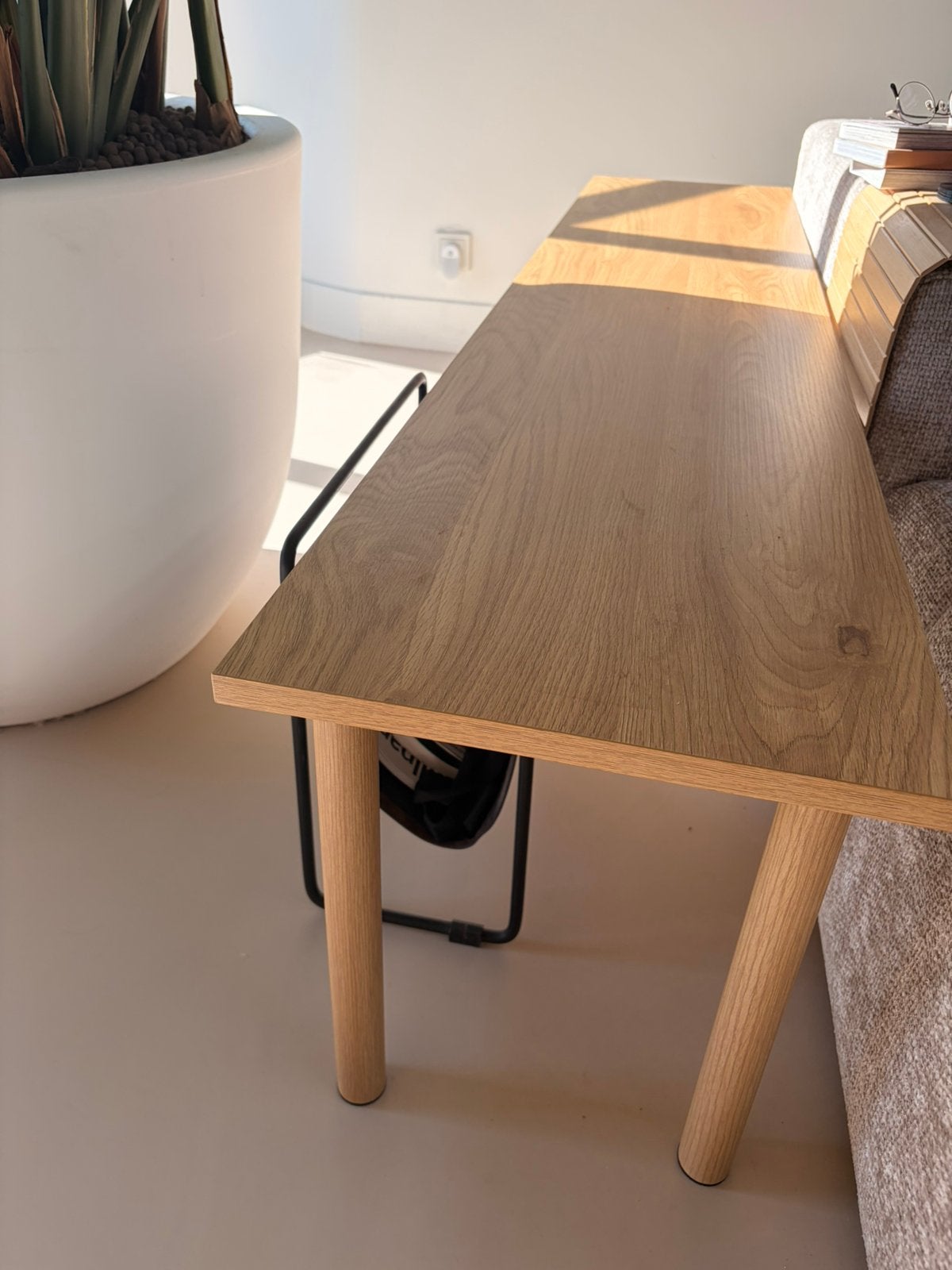 Eiken houten bankje, Ophalen, Zo goed als nieuw, Hout
