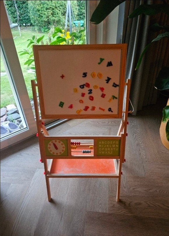Krijtbord en magneetbord met letters, Ophalen, Gebruikt, Knutselen