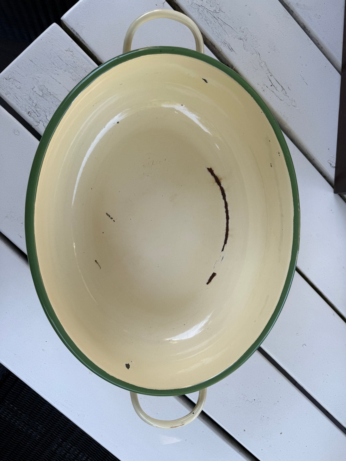 Vintage geëmailleerde ovale braadslede/ovenschaal, Ophalen