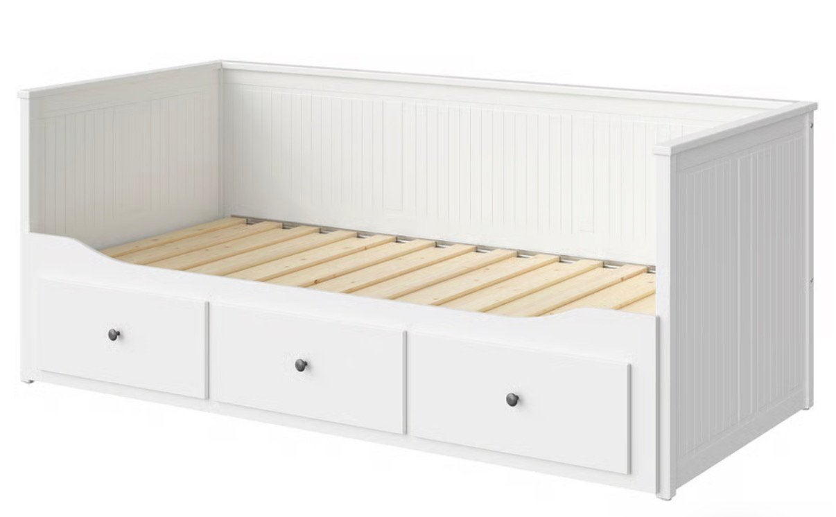 Bed uitschuifbed (Ikea Hemnes) bedbank, Ophalen, Verstelbaar, Wit, Tweepersoons