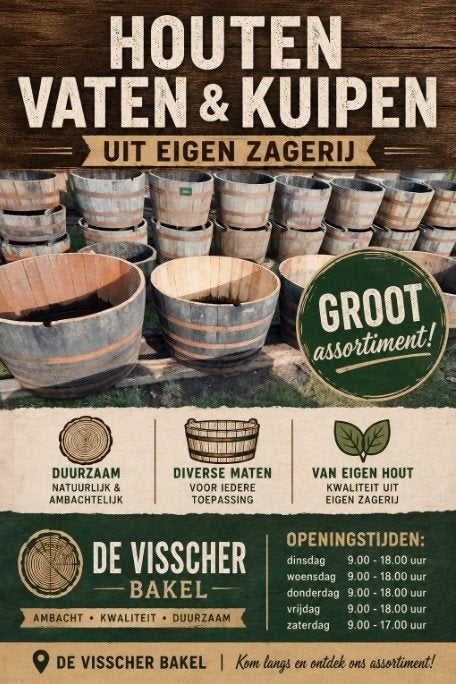 bloembak olijf palm houten kuip eiken whiskeyvat wijnvat, Ophalen, Rond, Nieuw, 60 tot 100 cm