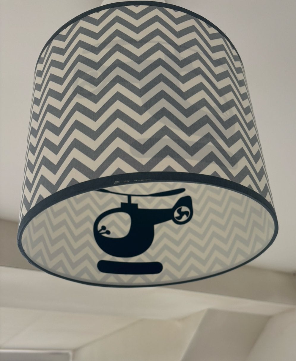 Kinderlamp Lampenkap Helikopter, Ophalen, Zo goed als nieuw, Blauw, Rond