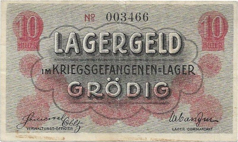 WOI kampgeld Camp Campbell 10 heller POW, Postzegels en Munten, Ophalen of Verzenden, Duitsland, Los biljet