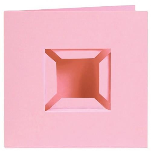 Kaarten passe-partout dubbele ril voorkant 4 stuks roze, Hobby en Vrije tijd, Blanco kaart of Basiskaart, ., Nieuw, Ophalen of Verzenden