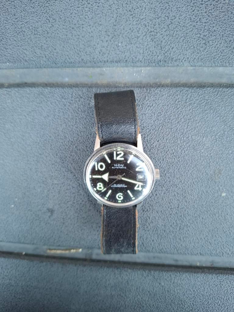 H-D-V vintage horloge in militaire stijl, roestvrij staal, Sieraden, Tassen en Uiterlijk, Horloges | Antiek, Ophalen of Verzenden