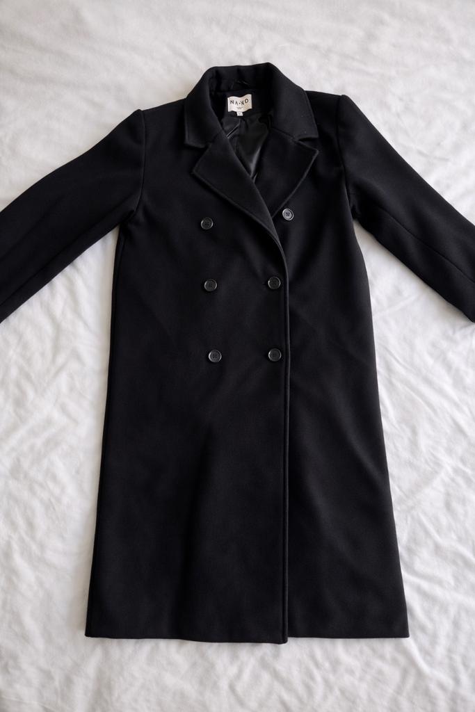 Oversized mantel met schoudervullingen van NA-KD, Kleding | Dames, Jassen | Winter, Gedragen, Maat 36 (S), Blauw, Ophalen of Verzenden