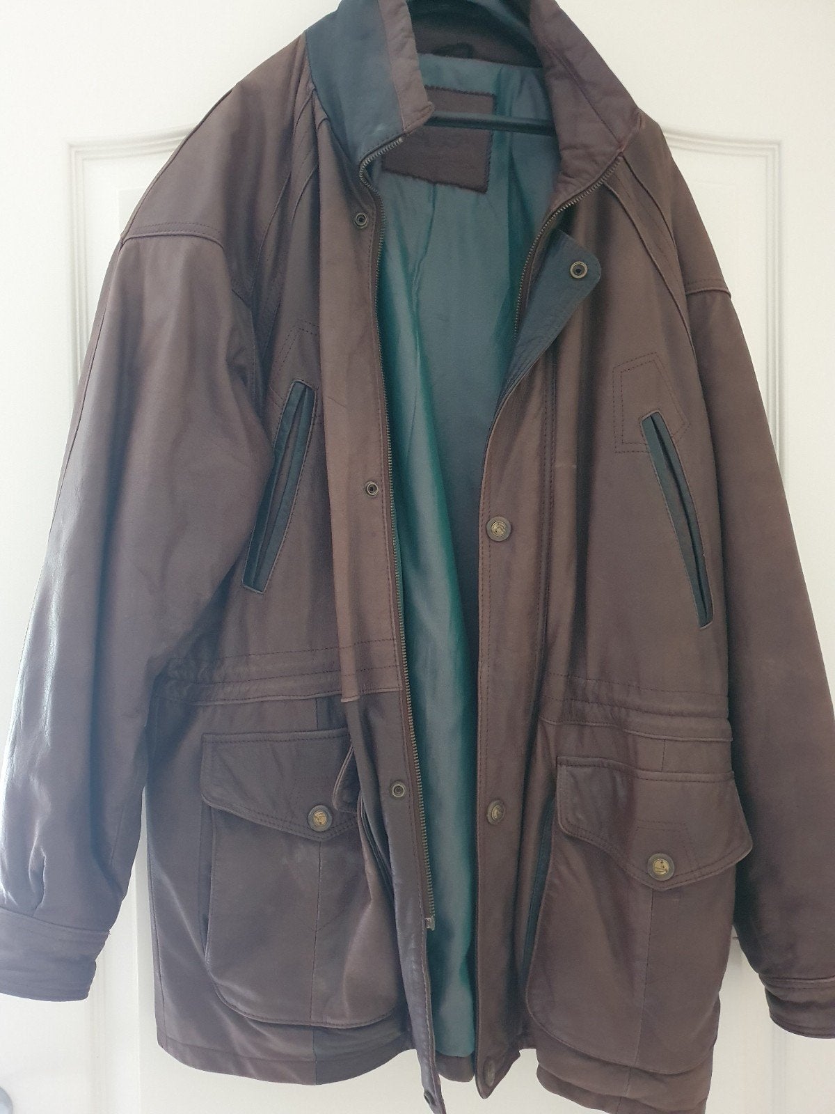 leren herenjas, Ophalen of Verzenden, Gedragen, Maat 48/50 (M), Bruin