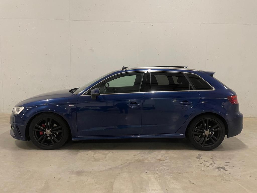 Audi A3 Sportback 1.6 TDI S Line Leer Pano Navi Automaat PDC, Euro 5, Gebruikt, 4 cilinders, Blauw