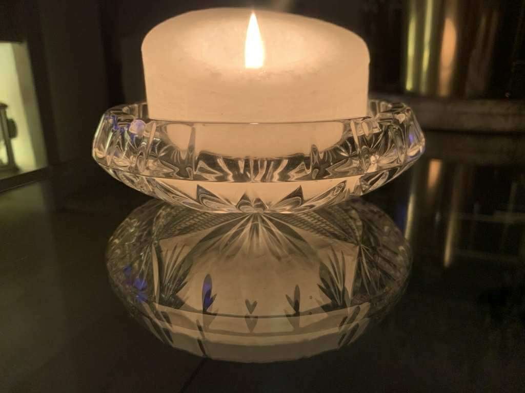 Kristallen theelichthouder / asbak - 15 cm, Antiek en Kunst, Ophalen of Verzenden