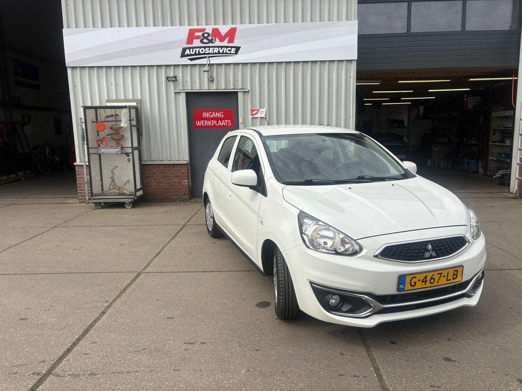 Mitsubishi Space Star 1.0 Cool+ Airco, radio, Auto's, Mitsubishi, Stof, Gebruikt, Euro 6, Wit