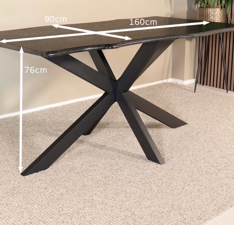 Eettafel zwart 160x90cm ophalen Rotterdam Centrum, Huis en Inrichting, Ophalen, Gebruikt, 50 tot 100 cm, Vier personen