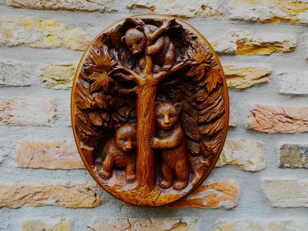 Wanddecoratie Beren in het bos, Ophalen of Verzenden