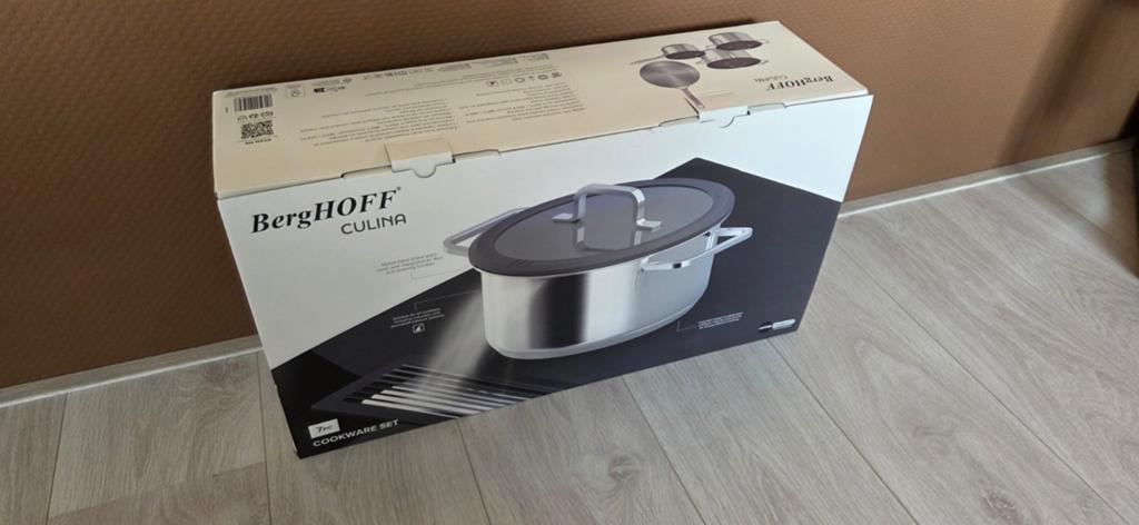 BergHOFF Culina Helix Dina 7-delig - Nieuw in doos, Ophalen of Verzenden, Nieuw, Rvs, Pannenset