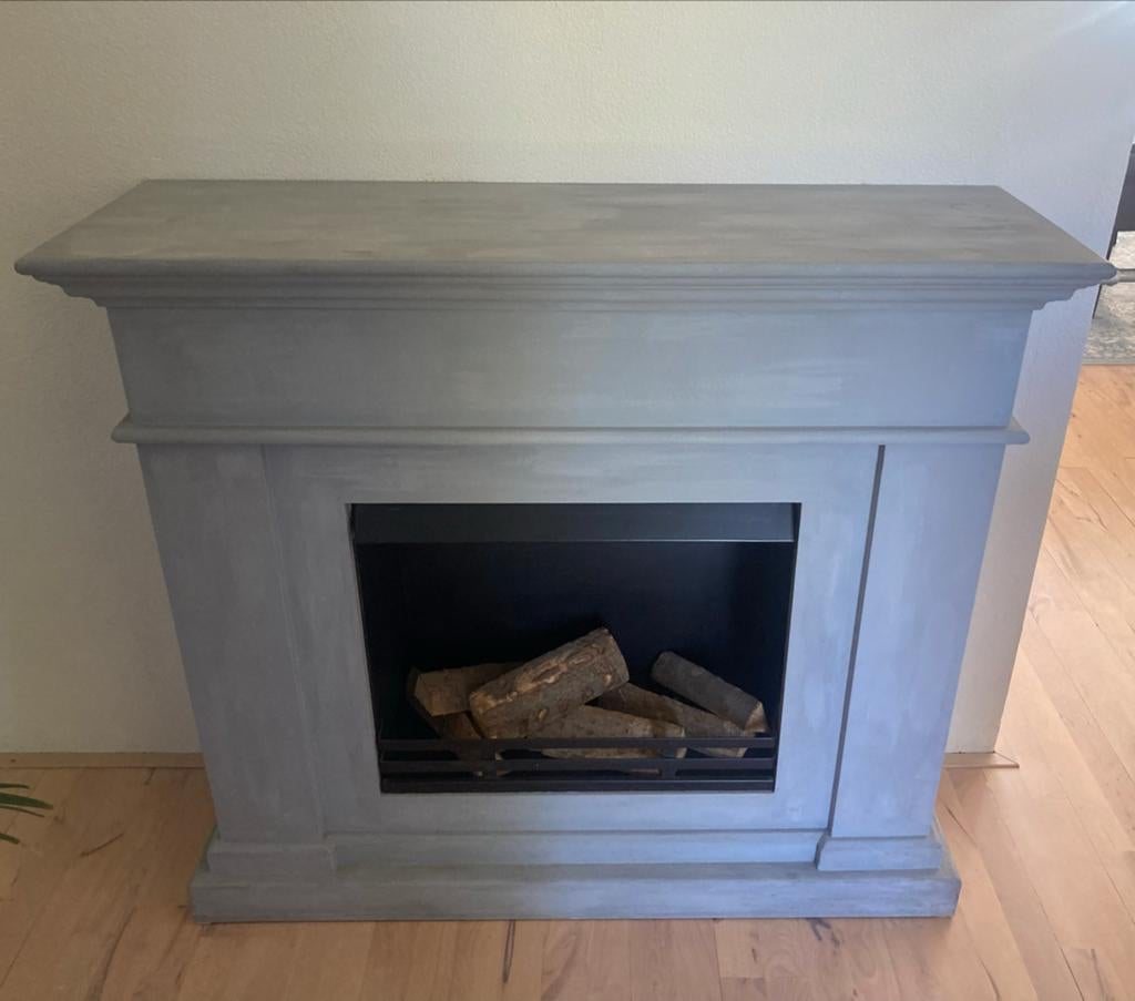 Sierhaard met houtblokken - 105x119x38 cm, Ophalen, Gebruikt, Vrijstaande haard, Overige soorten