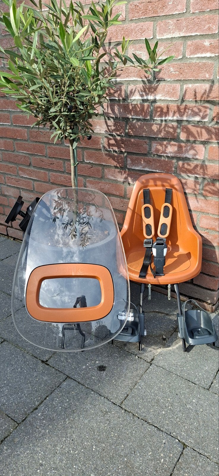 Bobike fietsstoeltje met windscherm, Voetsteuntjes, Ophalen of Verzenden, Zo goed als nieuw, Bobike