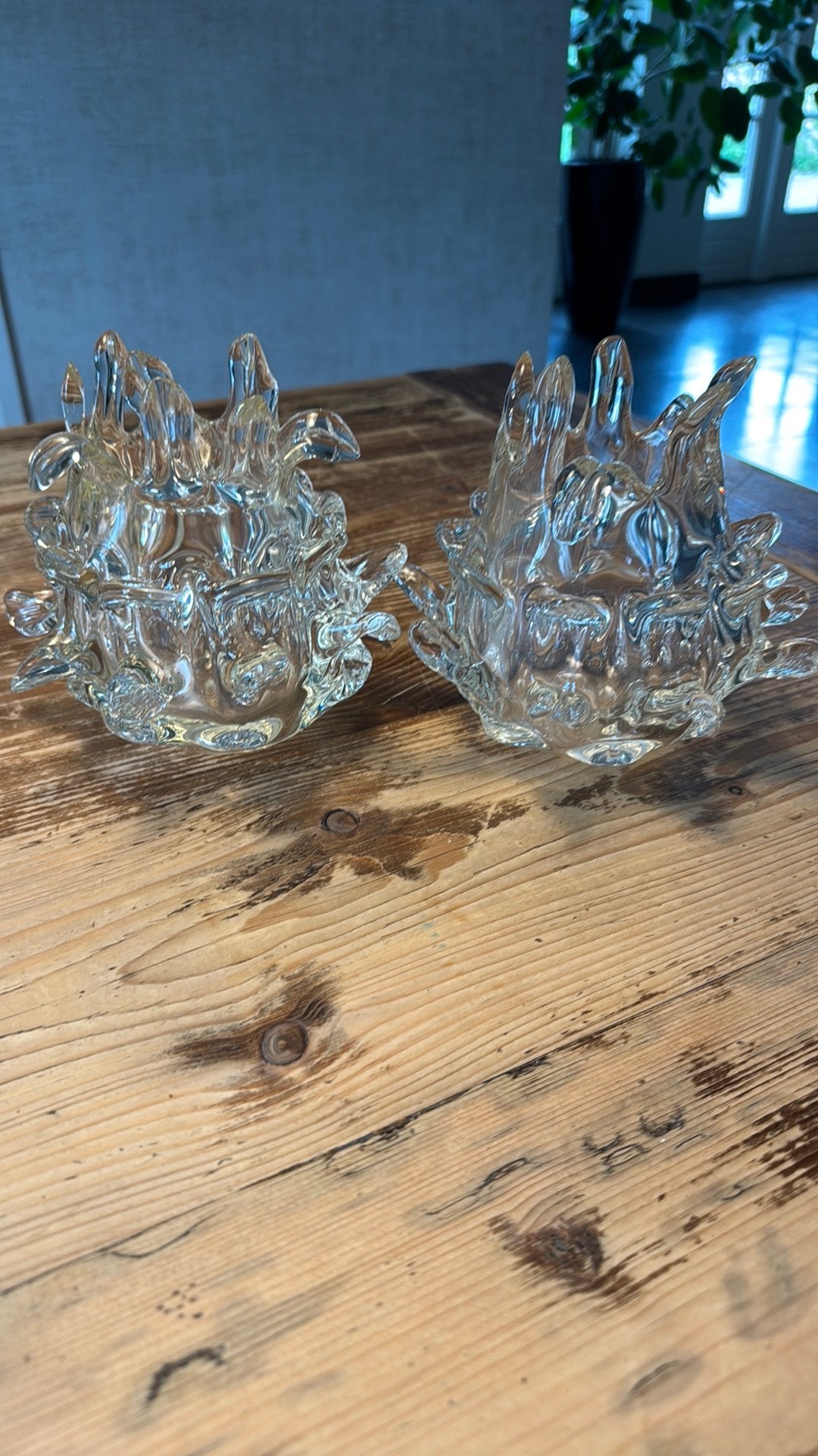 2 maal windlichten, Huis en Inrichting, Woonaccessoires | Kandelaars en Kaarsen, Ophalen of Verzenden, Zo goed als nieuw, Glas