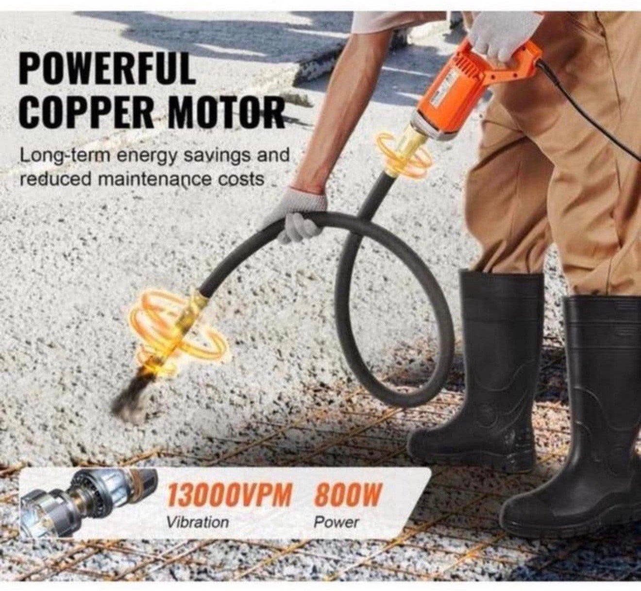 NIEUW Vibro-naald Betonvibrator 1250w beton vibronaald 2M, P, P, P, Nieuw
