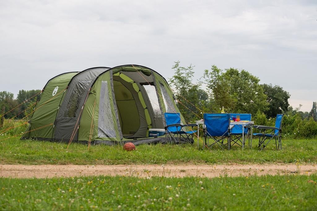 Coleman Cook 4 tent + luifel + luchtbedden enz. COMPLEET, Ophalen, Zo goed als nieuw, Tot en met 4