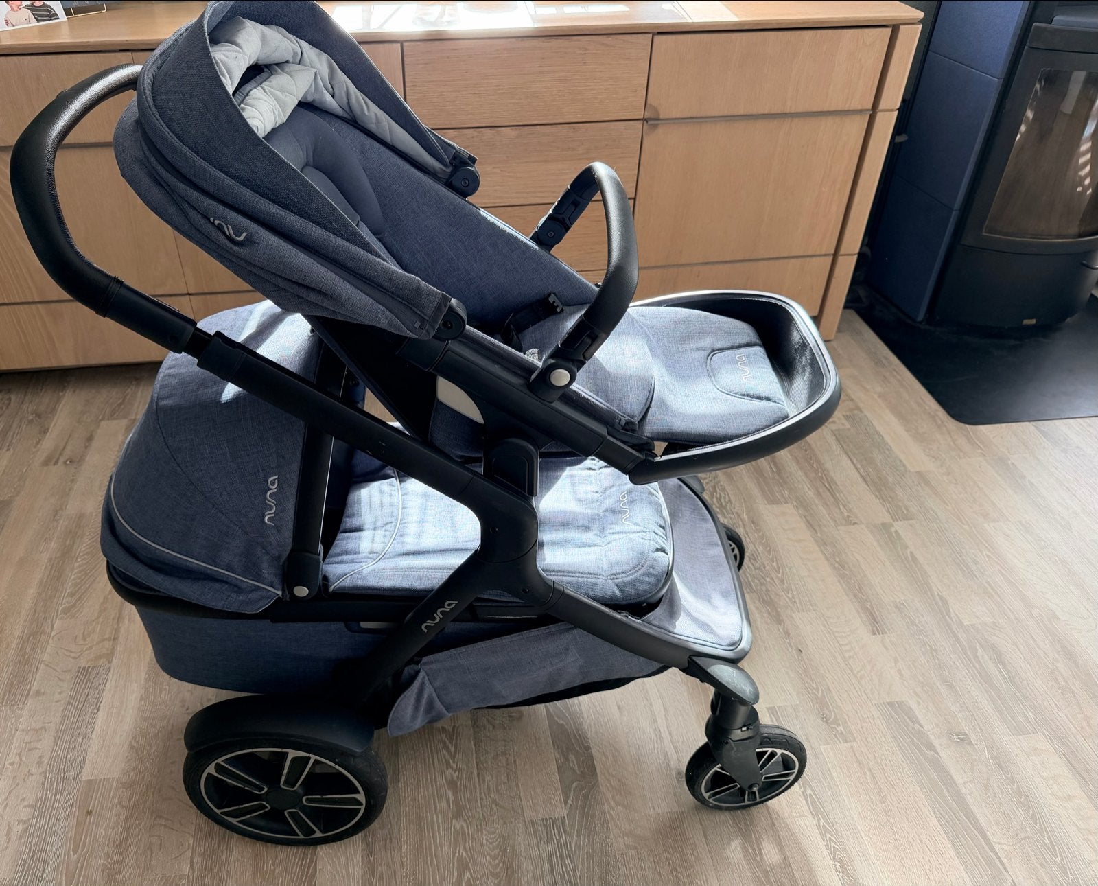 Nuna Demi Grow (Aspen) duo kinderwagen incl. reiswieg, Kinderen en Baby's, Kinderwagens en Combinaties, Gebruikt, Combiwagen, Verstelbare duwstang