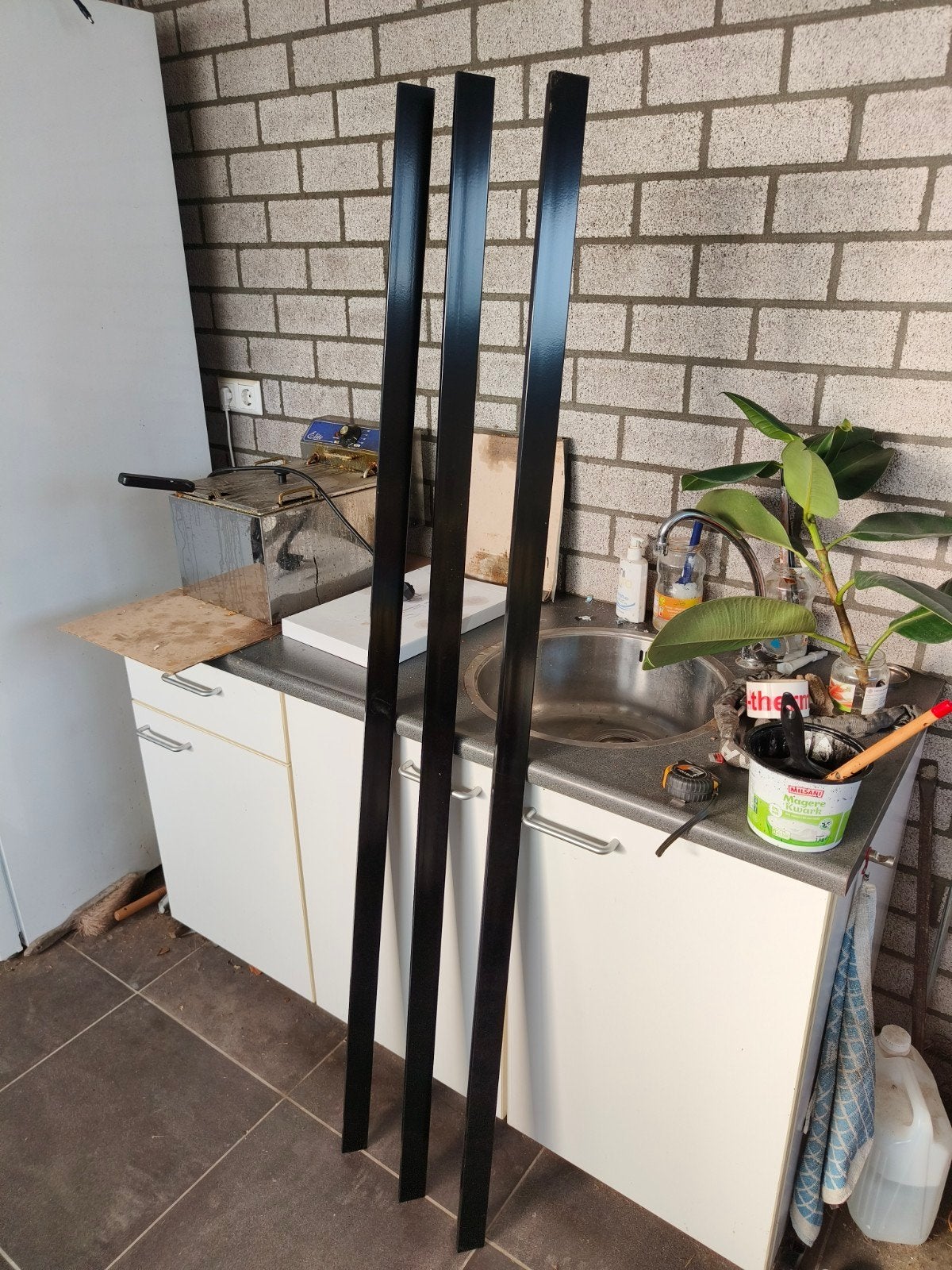 Zwarte aluminium daktrimmen en bredere strip, Ophalen, Nieuw, Aluminium
