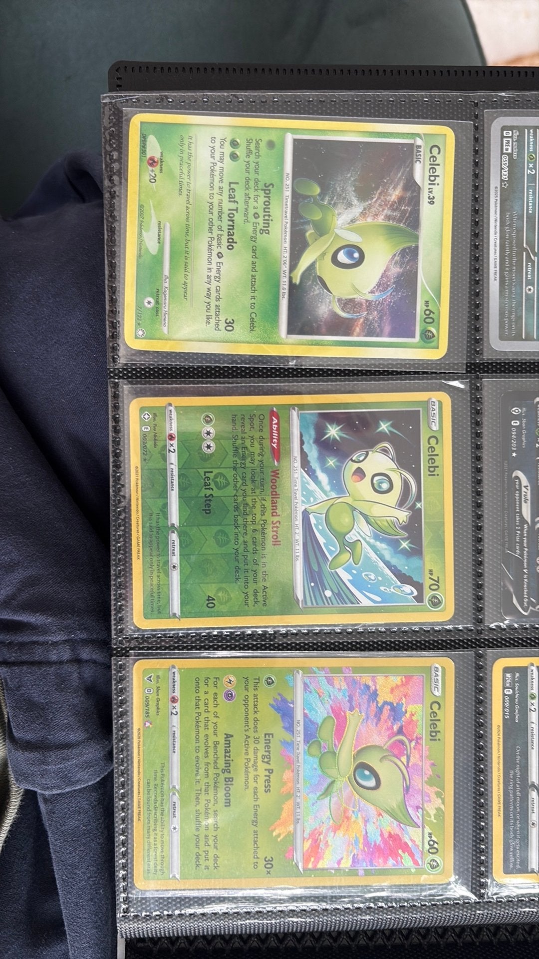 Pokemon celebi zeldzame kaarten, Ophalen of Verzenden, Zo goed als nieuw, Meerdere kaarten