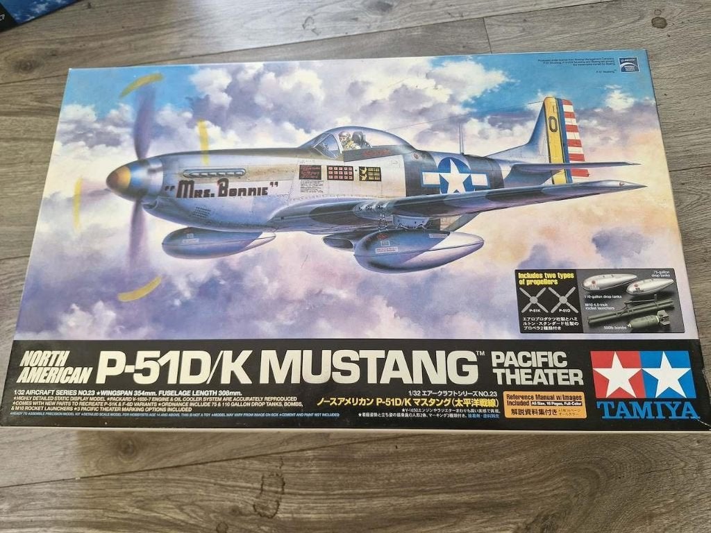 Tamiya 1/32 P-51D/K Mustang pacific theatre 60323, Hobby en Vrije tijd, Modelbouw | Vliegtuigen en Helikopters, Overige merken