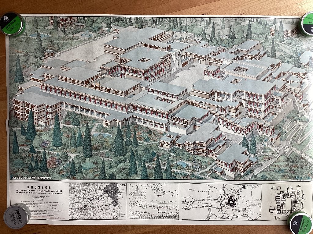 Archeologische poster KNOSSOS, Overige merken, Ophalen of Verzenden, Zo goed als nieuw, Europa