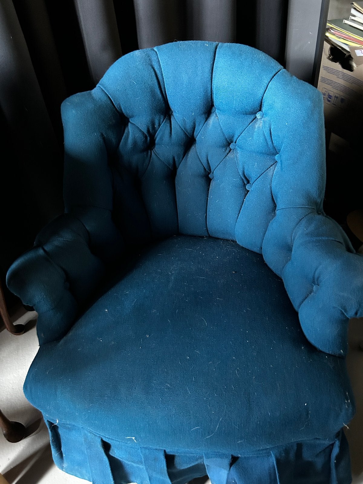 Fauteuils Barok stoel - Cobalt - Vintage, Ophalen, Zo goed als nieuw, 75 tot 100 cm, 50 tot 75 cm