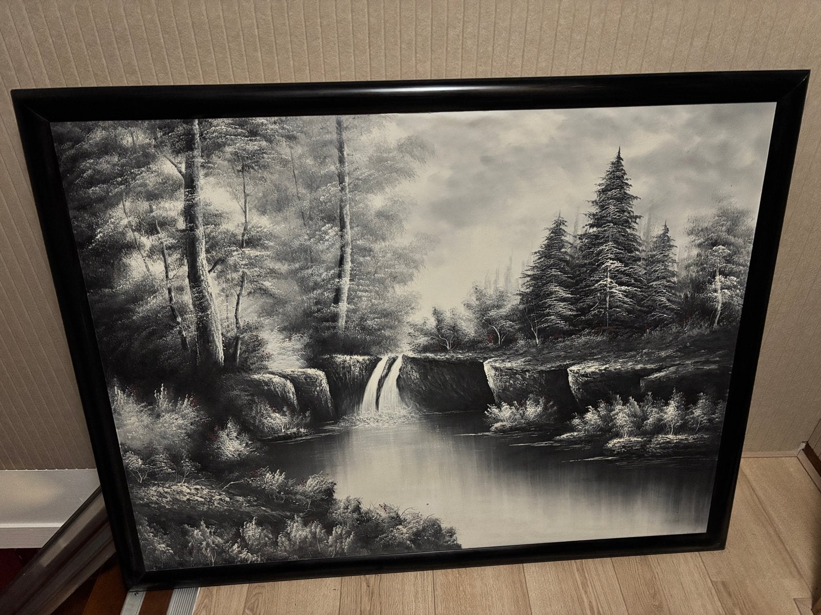 Natuur schilderij 128,5x100 cm, Ophalen, Doek, Realistisch, Landschap