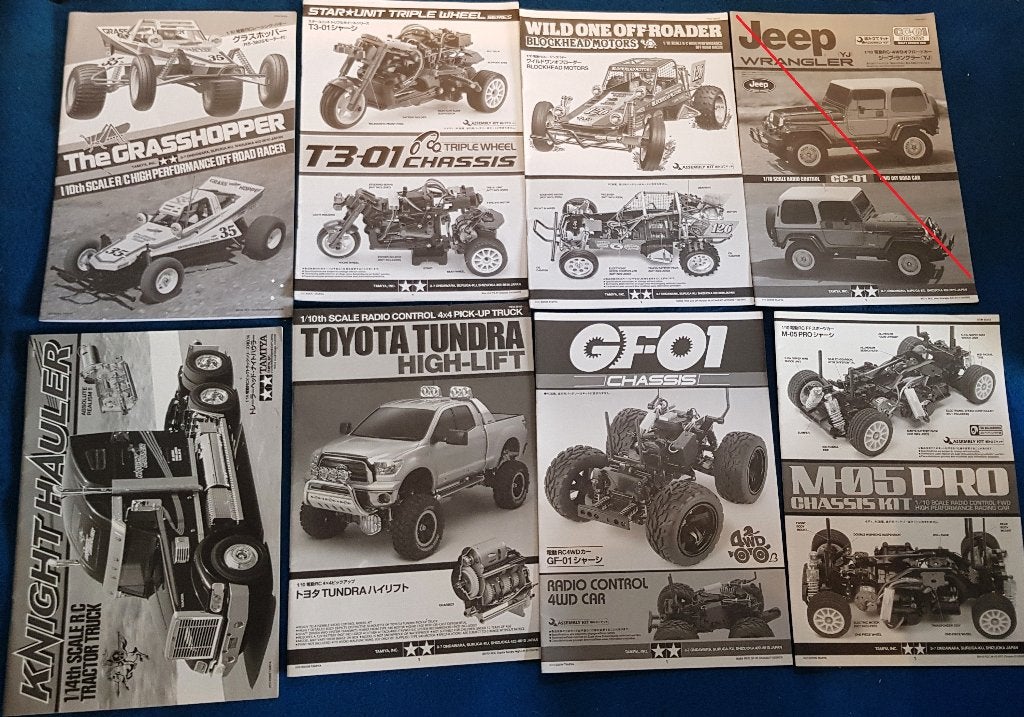 Originele Tamiya handleidingen (LOT 1), Hobby en Vrije tijd, Modelbouw | Radiografisch | Auto's, Verzenden, Nieuw, Overige schalen