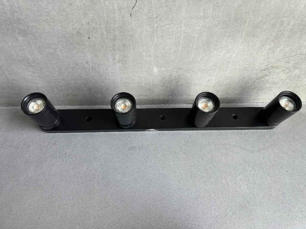 IKEA NYMÅNE plafondspot 4 spots antraciet, incl. lampen, Ophalen of Verzenden, Gebruikt