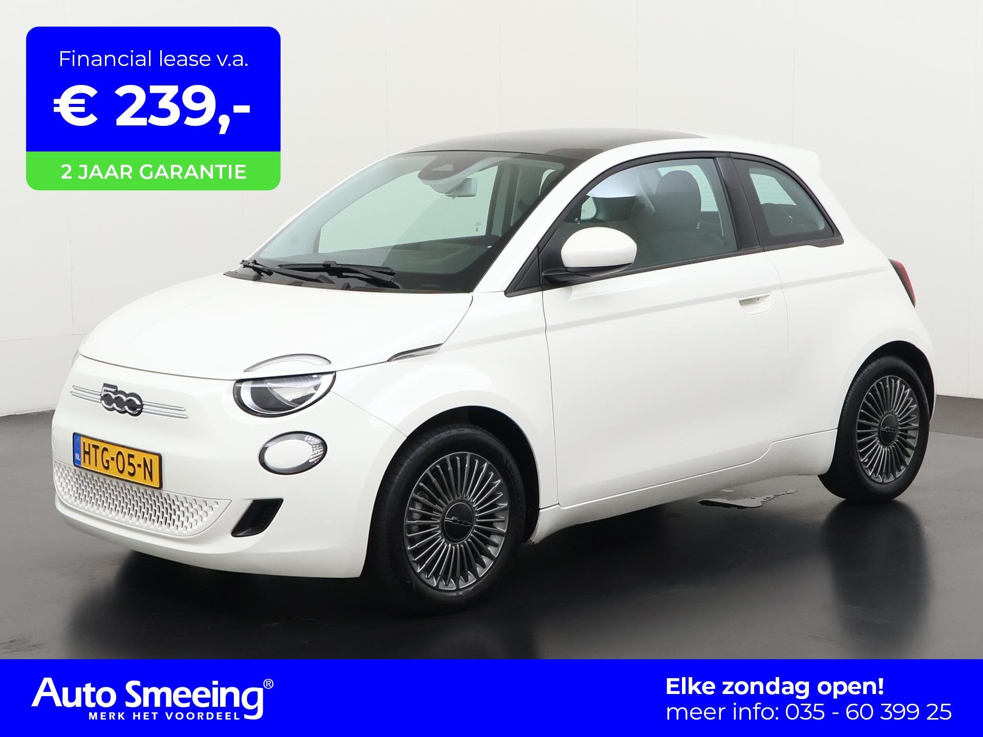Fiat 500e Icon 42 kWh | SOH 95% | Panoramadak | Digital Cock, Auto's, 12 maanden, Stof, 118 pk, 4 stoelen